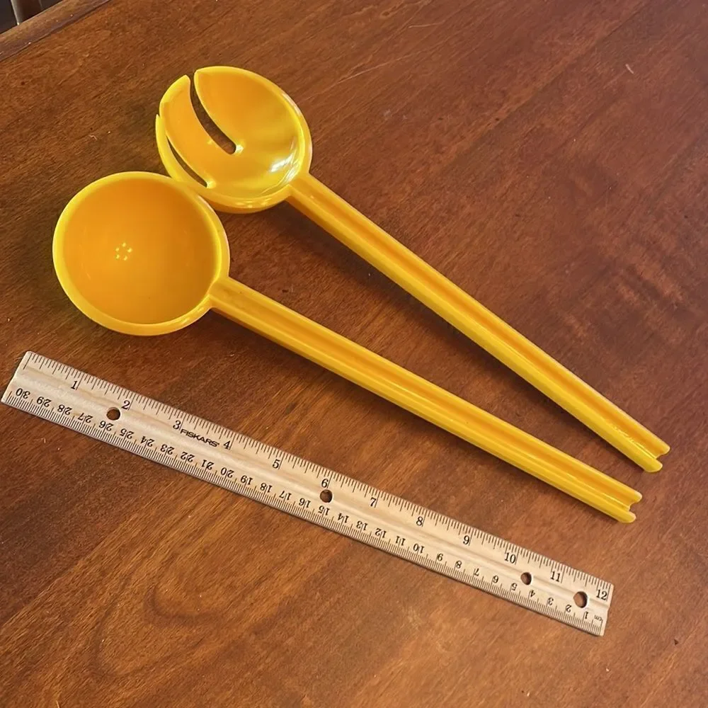 MCM Bright Yellow Acrylic Salad Set